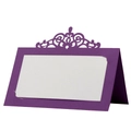 Élégante carte de table violette découpée au laser avec motif floral pour mariage et fête - Violet foncé