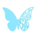 Hellblauer lasergeschnittener Schmetterling Wandaufkleber mit Hohlmuster für Hochzeiten - Perlhellblau