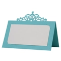 Marque-place élégant bleu clair avec dentelle découpée au laser pour mariage - Bleu Tiffany