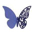 Lasergesneden marineblauwe papieren vlinderornament met bloemenpatroon voor feestdecor - Saffierblauw