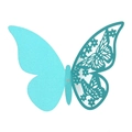 Blauwe lasergesneden vlinder wandsticker voor bruiloften met holle patronen - Tiffany Blauw