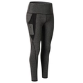 Heather gray high-waisted yoga leggings featuring side mesh pocket with phone storage - S / Bottoms / Mixed Grey