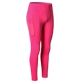 High-waisted hot pink yoga leggings with side pockets and elastic quick-dry compression fabric - S / Bottoms / Rose Red