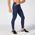 Donkerblauwe compressiebroek voor heren met zijvak voor telefoon voor hardlopen en fitness - S / Marineblauw