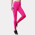 Leggings yoga a vita alta in rosso rosa con tasca laterale per smartphone - 2XL / Pantaloni e gonne / Rosso rosa