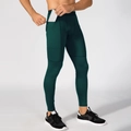 Pantaloni a compressione uomo verde scuro con tasca laterale per lo smartphone - Verde Scuro