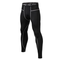 Legging de compression PRO pour homme en tissu extensible noir avec coutures plates grises - S / Noir et Gris