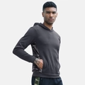 Sweat à capuche sport gris foncé pour hommes avec empiècements camouflage et manches - S / Gris