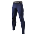 Men's dark blue compression tights with high-elastic fabric and YEL PRO waistband - Navy Blue