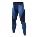 Blaue Kompressionshose für Herren mit Marmormuster für Laufsport und Fitnesstraining - S / Seeblau Camo