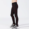 Boys high elastic quick dry compression sports leggings in black with red piping - Tag 120 / Black-Red Stitching