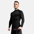 Maglia a compressione nera da uomo a maniche lunghe per corsa e fitness traspirante - S / Nero con cuciture nere