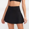 Damen Sportrock in Schwarz mit hoher Taille und integrierter Innenhose zum Tennis - S / Schwarz