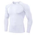 Men's quick-dry white compression shirt with elastic fabric and raglan sleeves - S / White