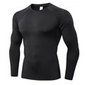 Men's black compression long sleeve athletic top in high-stretch quick-dry fabric - S / Black
