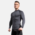 Men's athletic high neck compression shirt in dark grey for running and fitness - Pure Grey