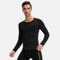 Zwarte compressieset voor heren met shirt met lange mouwen en broek voor fitnesstraining - S / Zwart