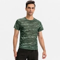 Men's quick-dry breathable sports T-shirt featuring green camouflage print design - S / Army Green