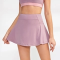 Rosa Sportrock mit hoher Taille und Innenfutter für Yoga, Tennis und Fitness - S / Nebelrosa