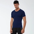 Donkerblauw sneldrogend compressie-T-shirt voor heren voor fitness en hardlopen - S / Marineblauw