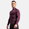 Men's deep burgundy long sleeve compression shirt for pro running and gym training - Burgundy