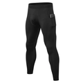 Pantalon de compression noir pour homme avec tissu élastique et poche latérale utile - Noir