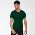Men's dark green compression shirt with quick-dry fabric for gym and running - Dark Green