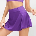 High-waisted dark purple athletic skirt with pleated ruffles for tennis and yoga - S / Bottoms / Purple