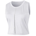 Eng anliegendes weißes Sport-Tanktop für Damen mit vertikalem Mesh-Einsatz - S / Oberteile / Weiß