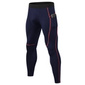Mallas de compresión azul marino para hombre con costuras rojas y bolsillo lateral para móvil - S / Azul Marino