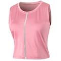 Rosafarbenes Damen Sport-Tanktop mit vertikalem Netzstreifen und rundem Halsausschnitt - S / Oberteile / Blütenblatt Rosa