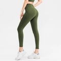 Leggings de yoga taille haute vert olive avec poches latérales et effet galbant - S / Bas / Vert olive
