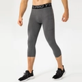 Herren graue 3/4 Sport-Leggings mit Seitentasche und elastischem Logobund - S / Grau