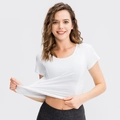 Camiseta deportiva blanca para mujer en tejido elástico de secado rápido yoga - L / Blanco