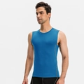 Men's compression fitness vest in bright blue with ergonomic side stitching - Blue