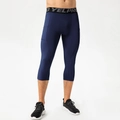 Men's navy blue quick-dry capri compression tights with side pocket and elastic waistband - Navy Blue