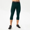 Men's dark green fitness compression capri pants with phone pocket and elastic waist - Dark Ink Green