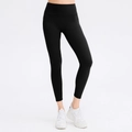 High-waisted black yoga leggings with naked feeling print and seamless design - XL / Bottom (02333) / Black