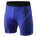 Herren Kompressionsshorts in Marineblau mit Stretchgewebe und schwarzem Elastikbund - S / Blau