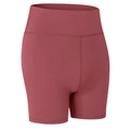 Short de yoga taille haute rose poudré pour femme avec maintien abdominal élastique - L / Bas / Brun Mystérieux