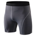 Dunkelgraue Kompressionsshorts für Herren mit elastischem Bund für Fitnesstraining - S / Meliertes Grau