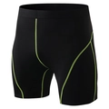 Short de compression sport pour homme noir avec coutures plates vert fluo dynamiques - Noir Vert