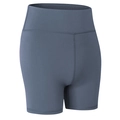 Short de yoga imprimé taille haute bleu-gris pour femme avec maintien du ventre ferme - L / Bas / Bleu Brume