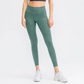 Damen Yoga-Leggings mit hoher Taille in Moosgrün, Marmordruck und Naked-Feel-Gewebe - S / Grün Marmoriert