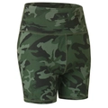 Short de yoga pour femme à taille haute avec motif camouflage et coupe compression - S / Bas / Camouflage Vert Armée Foncé