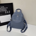 Mochila minimalista gris azul impermeable con múltiples bolsillos con cremallera - Azul