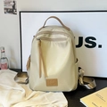 Champagne gold waterproof backpack for women with multiple zippered pockets and side pockets - No Pendant / Khaki