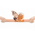 Elegant laser-cut butterfly napkin ring in metallic rose gold pearl paper finish - Reflective Rose Gold