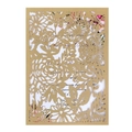 Partecipazione di nozze traforata al laser in carta kraft con inserto stampato incluso - Beige Oro