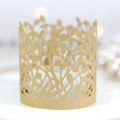 Paralume in carta dorata tagliata al laser con foglie per decorazione festiva - Carta kraft